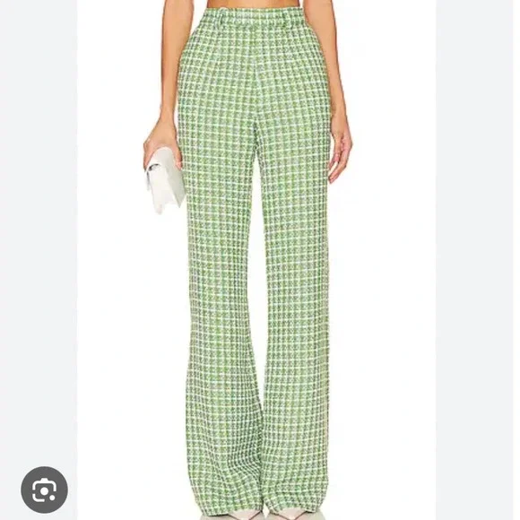 Green Checkered Women's Trousers - Picture 1 of 16